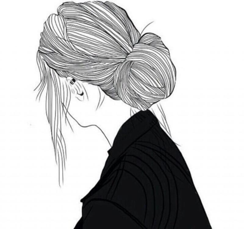 Раскраска девушка с пучком