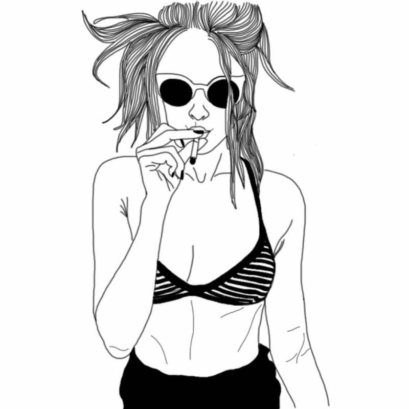 Девушка в очках эскиз