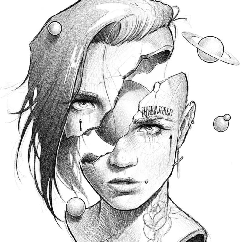 Тату на лицо эскизы