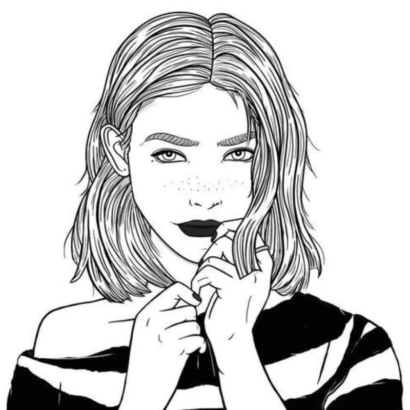 Черно белые рисунки девушек