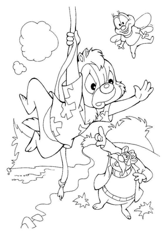 Детские раскраски чип и Дейл