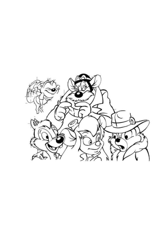 Чип и Дейл раскраска