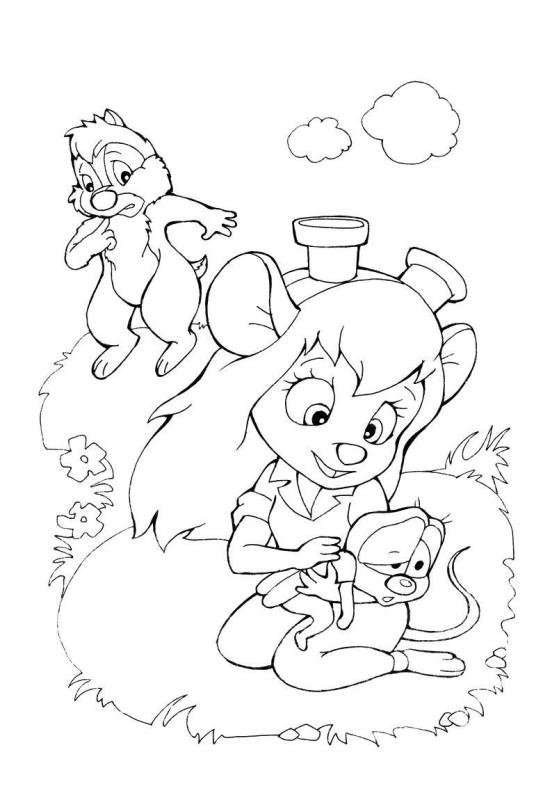 Чип и Дейл раскраска