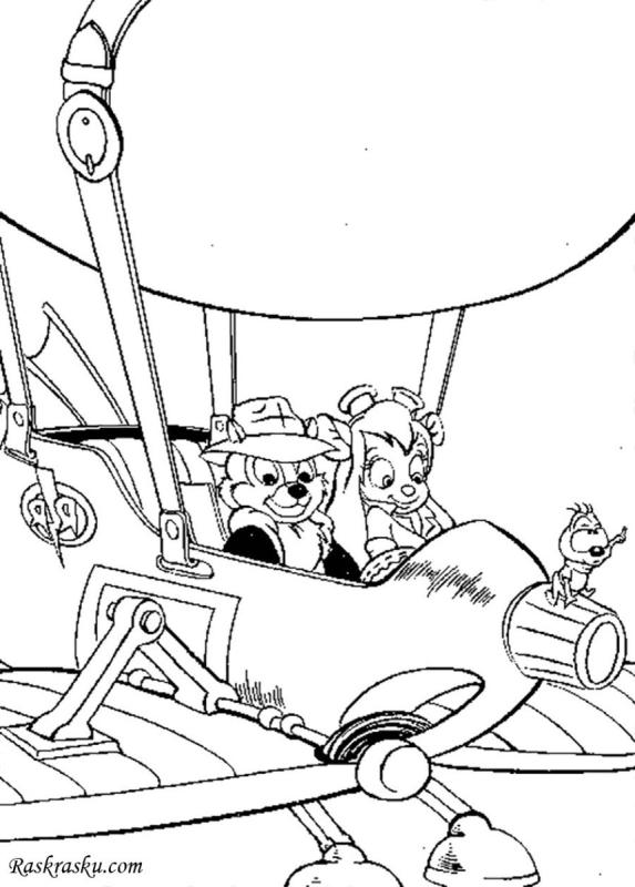 Раскраска день рождения чип и Дейл