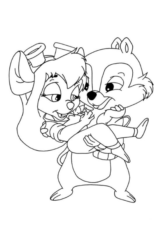 Раскраска чип и Дейл толстопуз