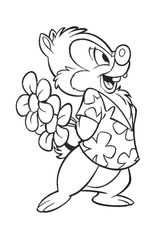 Чип и Дейл раскраска чип