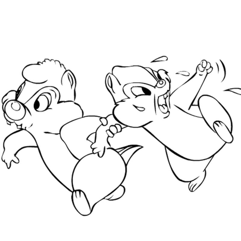 Раскраски для детей из мультиков чип и Дейл