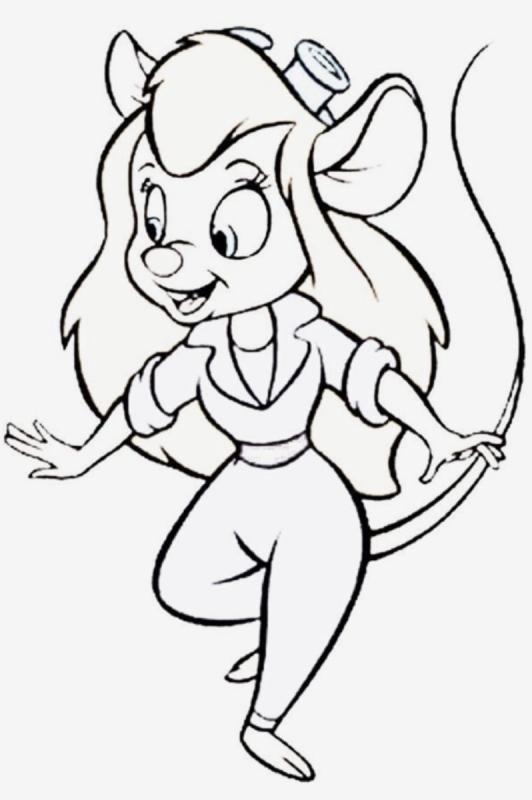 Раскраски для детей Дисней чип и Дейл