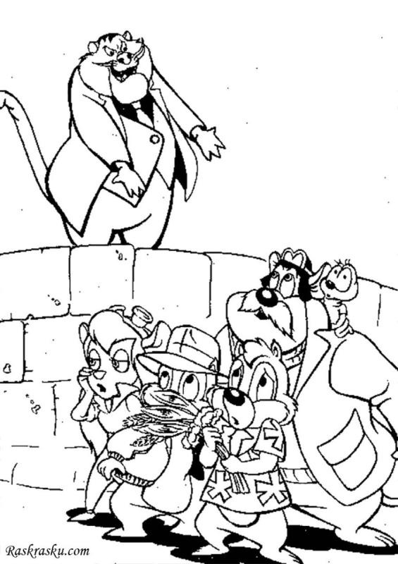 Чип и деил раскраска