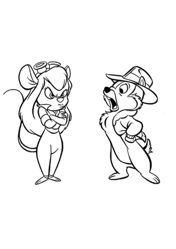 Вжик из мультика чип и Дейл раскраска