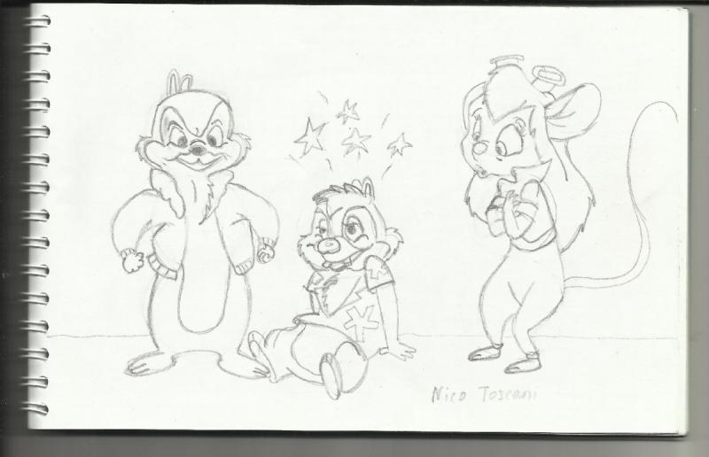 Чип и Дейл раскраска