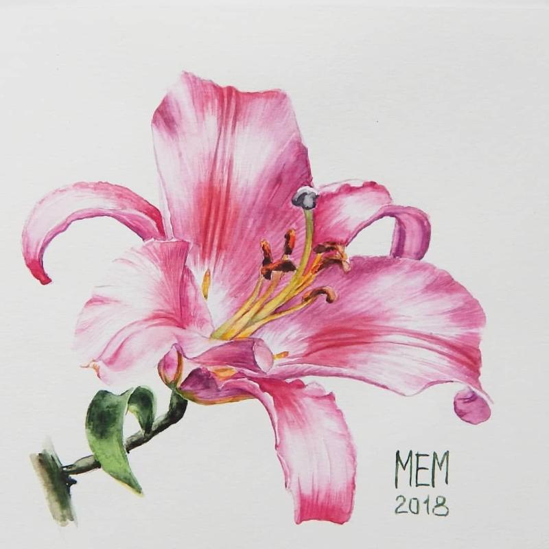 Лилия акварелью