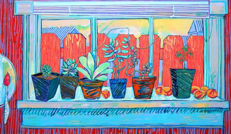 Овощи на подоконнике рисунок