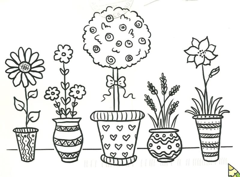 Цветок в горшке рисунок