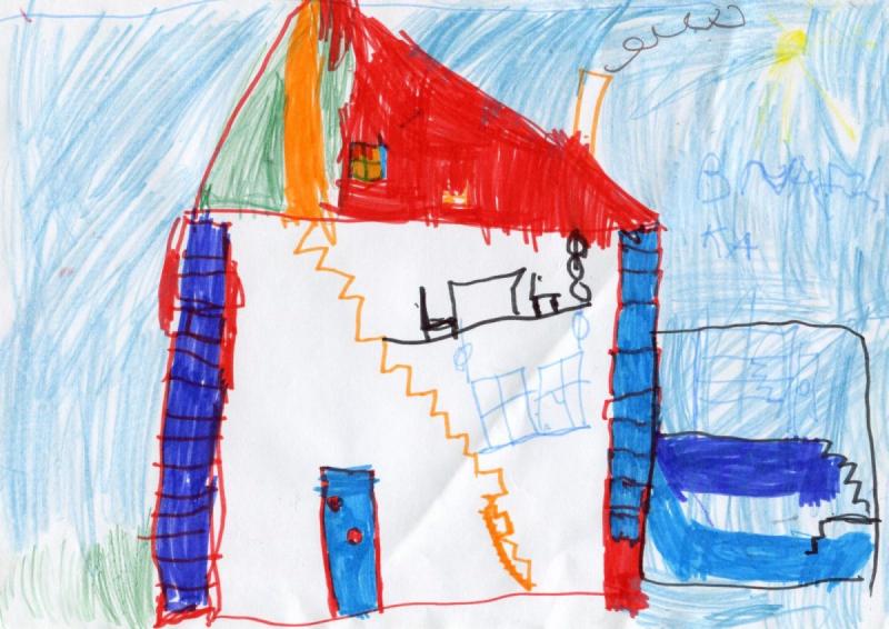 Нарисовать домик с семьей