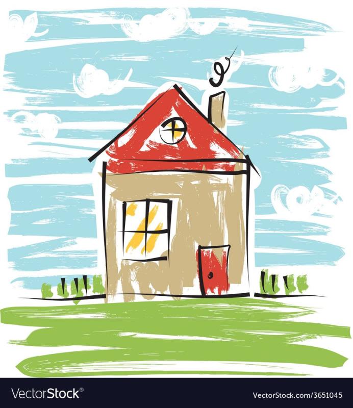 Креативно нарисованный домик