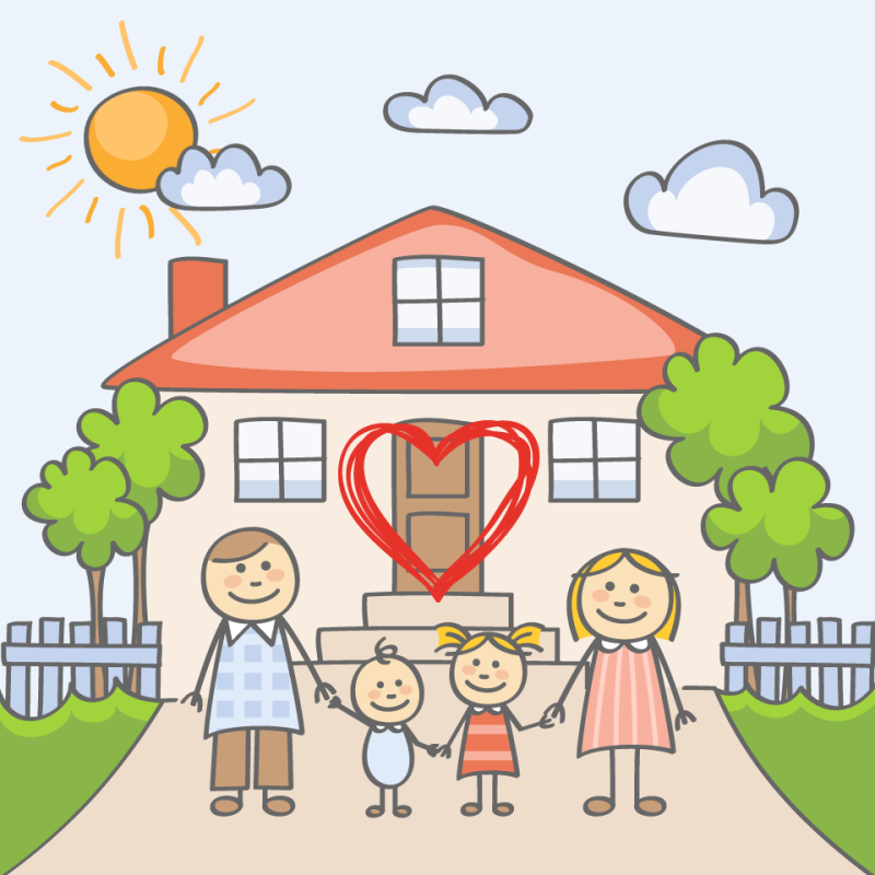 Счастливая семья рисунок