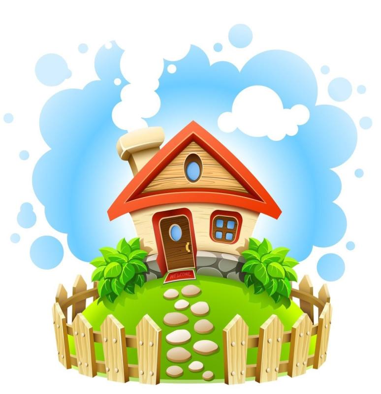 Сказочный домик с забором