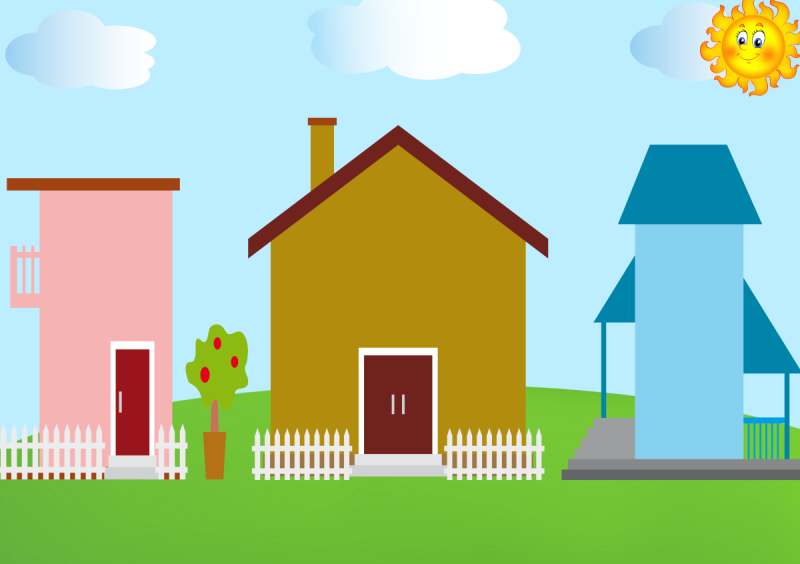 Широкий и узкий домики