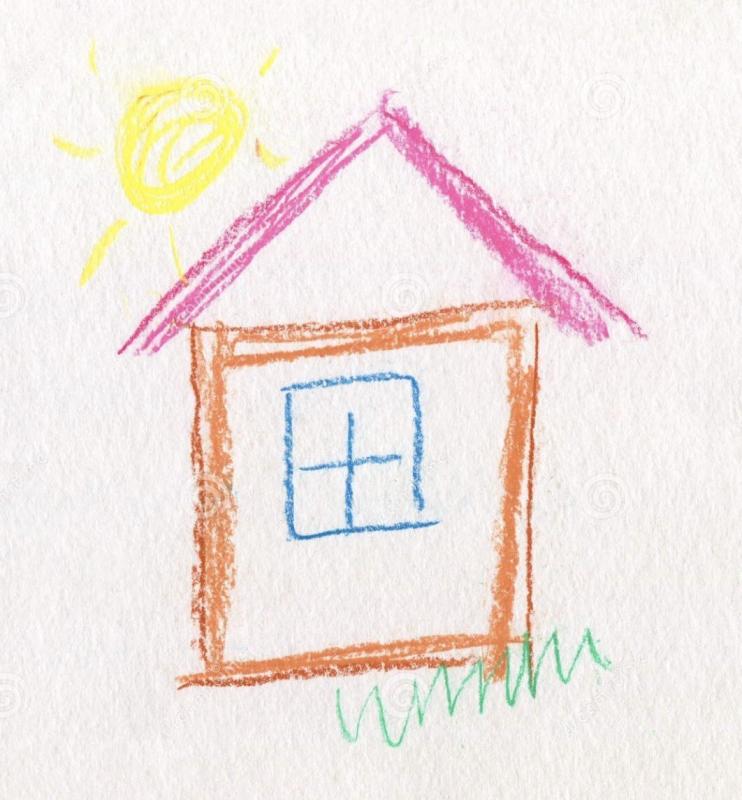 Ребенок в домике руками рисунок