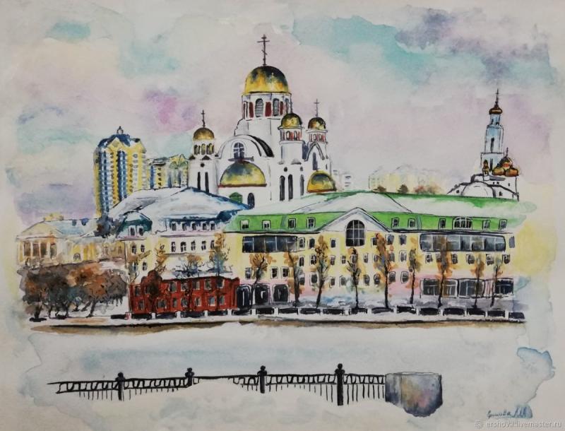 Силуэт Екатеринбурга вектор