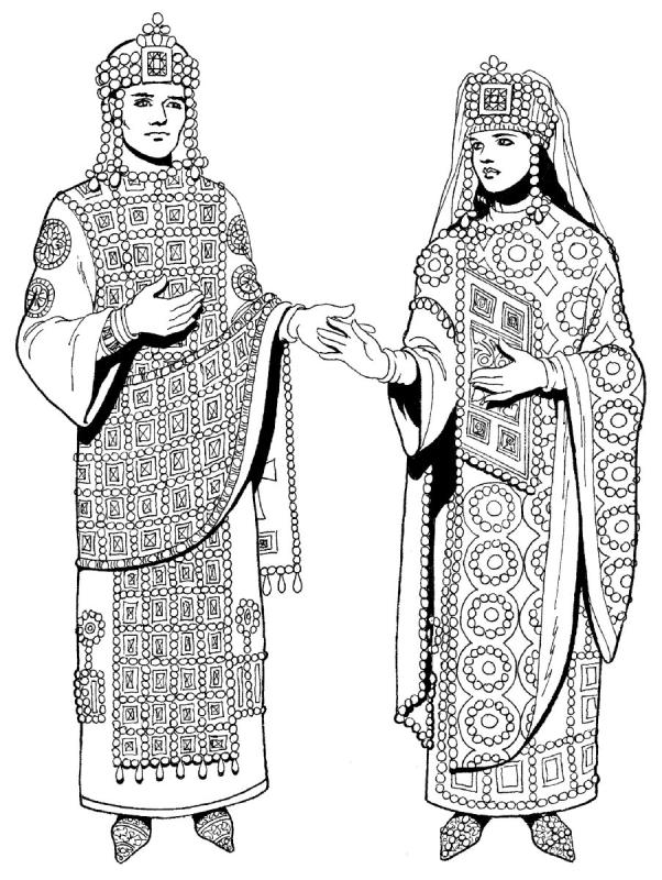 Костюм романский период (IX-XII)