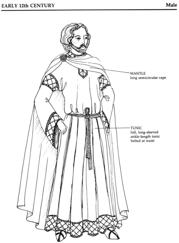 Костюм средневековья раскраска