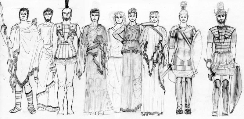 Эскиз платья в египетском стиле