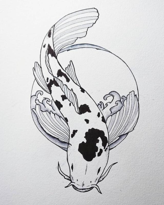 Рыба Япония эскиз