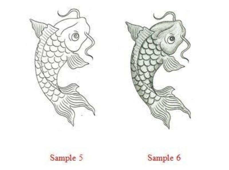 Китайские рыбки карандашом