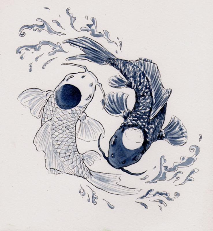 Японский орнамент рыбы