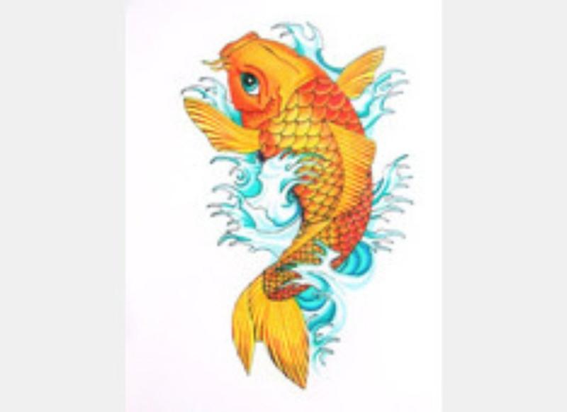 Японский Карп тату акварель