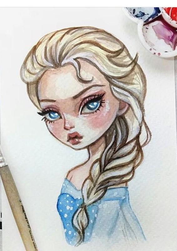 Эльза рисунок для детей75