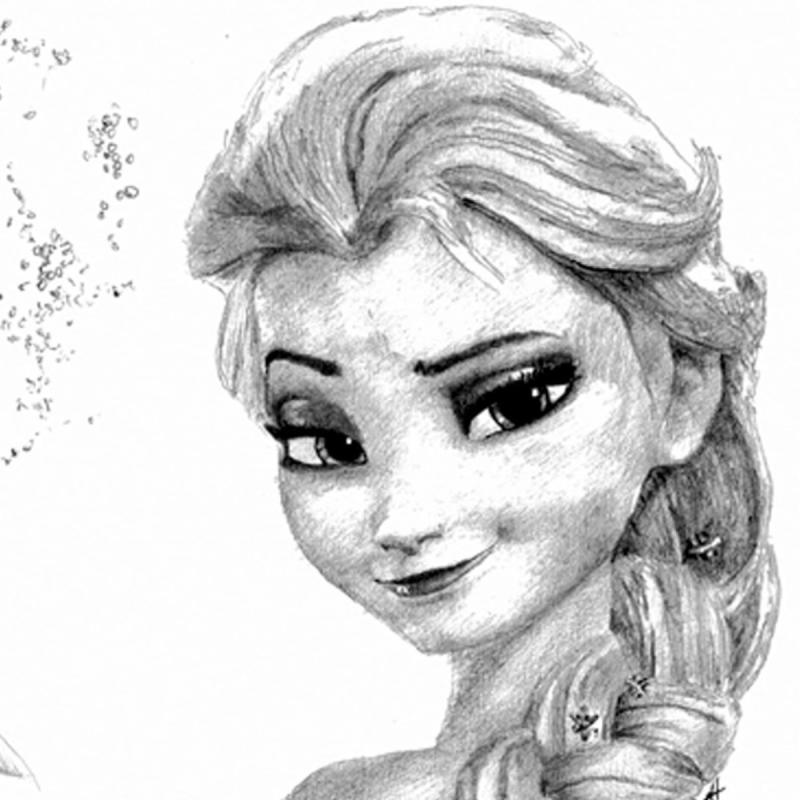Срисовать принцесс Диснея Эльза