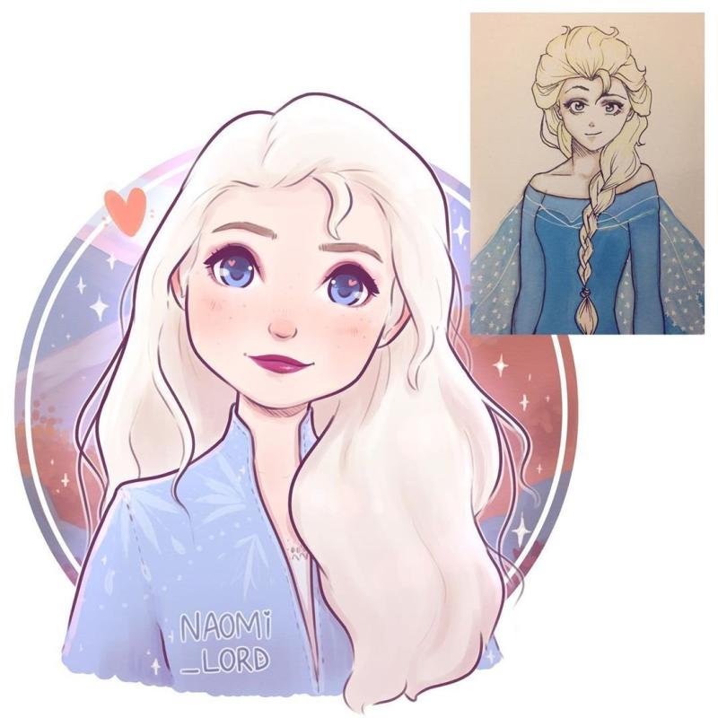 Эльза рисунок для детей