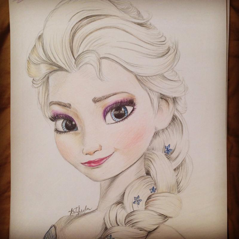 Эльза рисунок для детей74