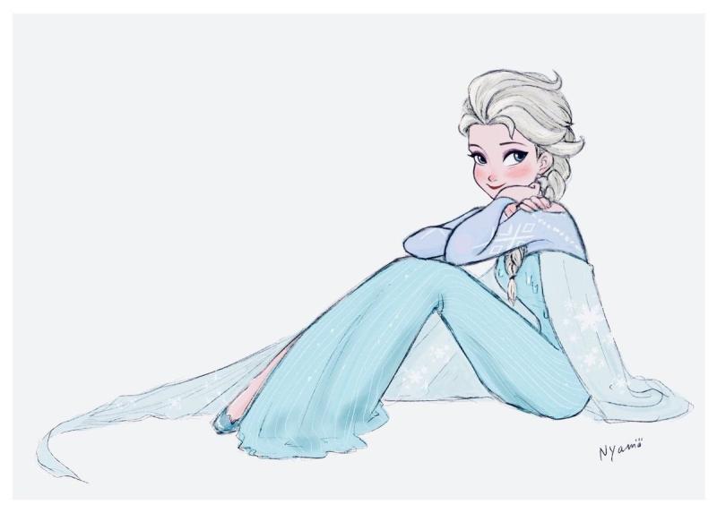 Рисунок Эльза в море