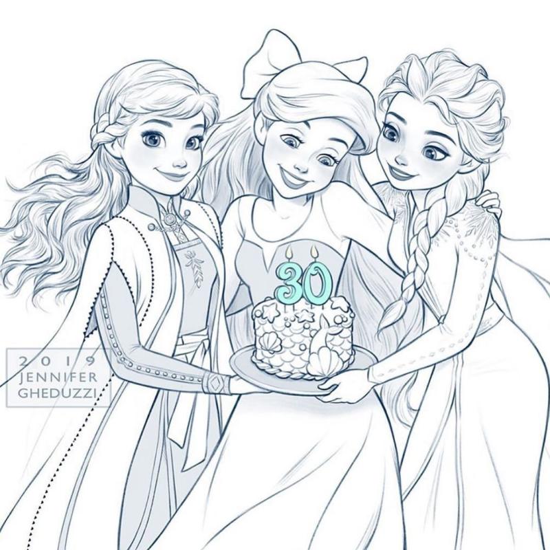 Разукрашки Холодное сердце 2 Эльза