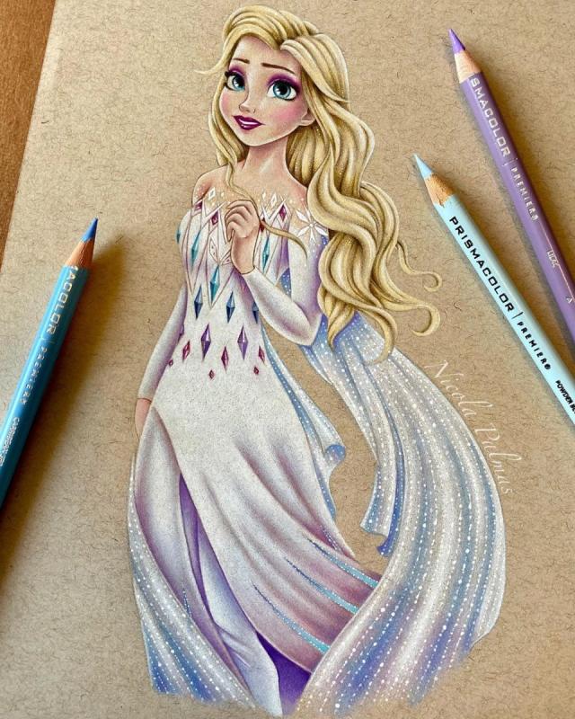 Скетчи персонажей Дисней Эльза