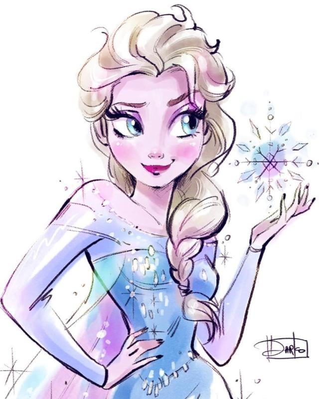 Раскраска Эльзы 3д