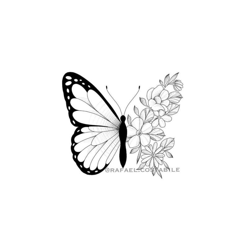 Эскизы тату бабочки маленькие