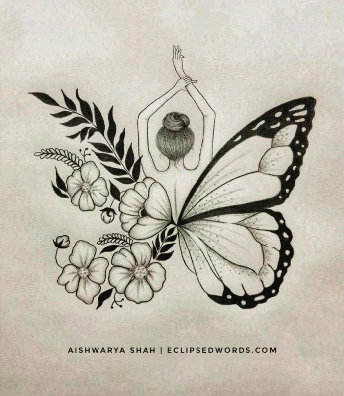 Зарисовка бабочки