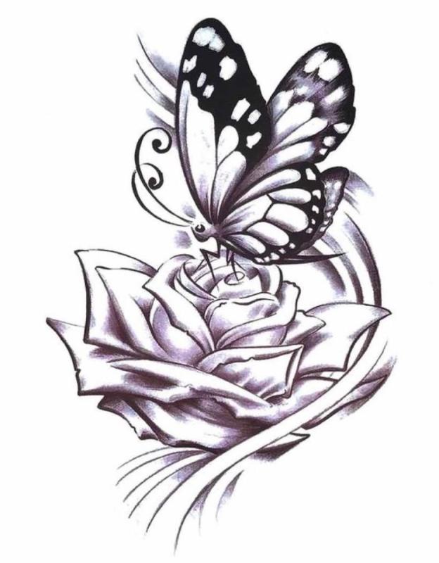 Бабочка тату эскиз