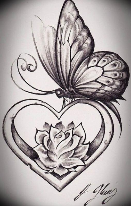 Красивые эскизы тату бабочек