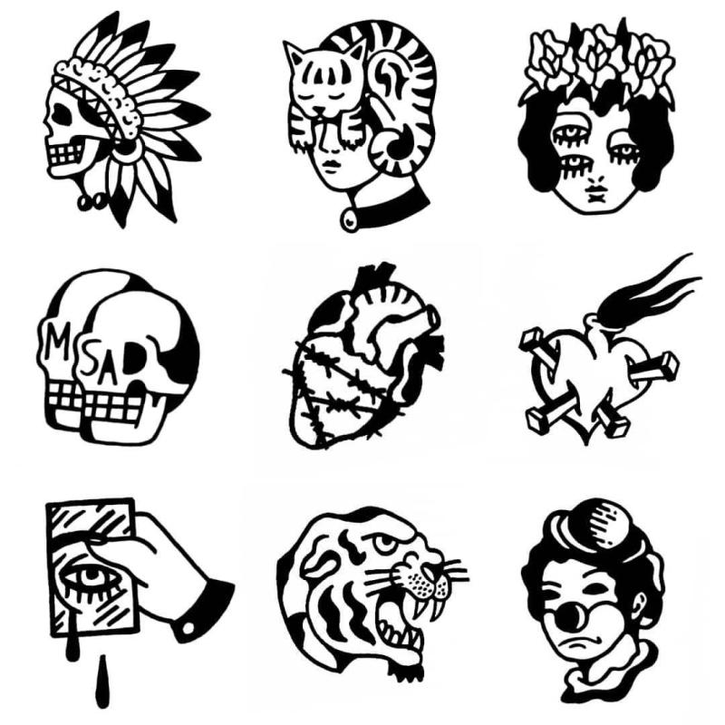 Олд скул тату эскизы
