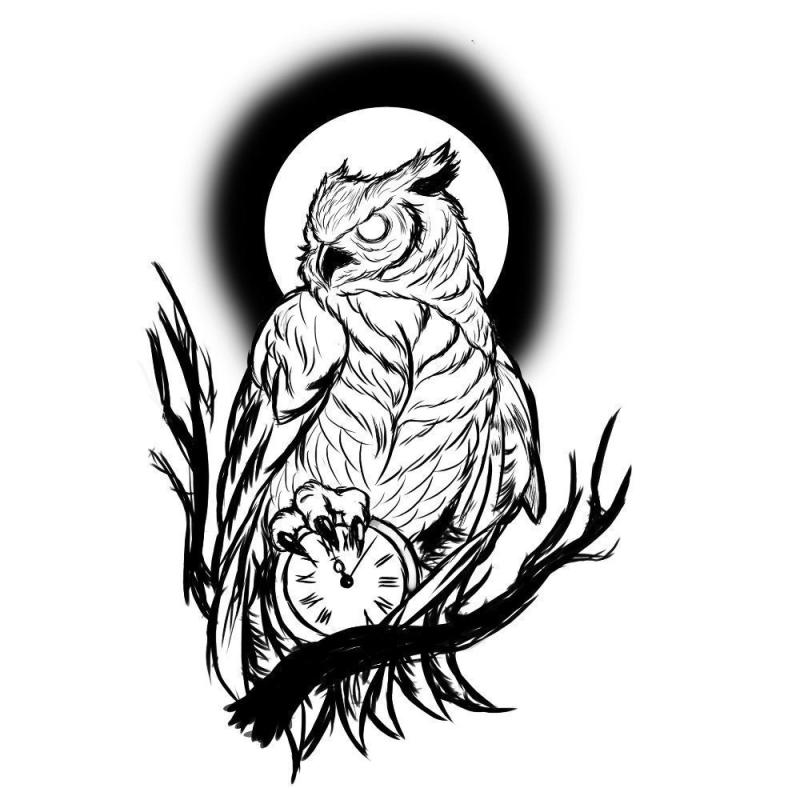 Эскизы татуировок Совы