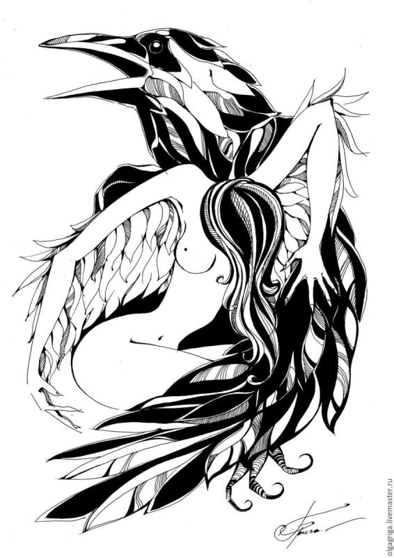 Тату эскизы черно белые