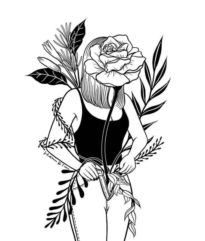 Тату черно белое