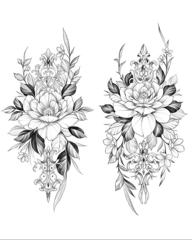 Эскизы татуировок цветы
