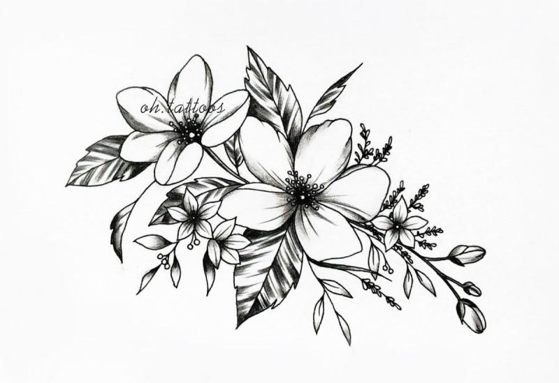 Маленькие цветы эскизы тату